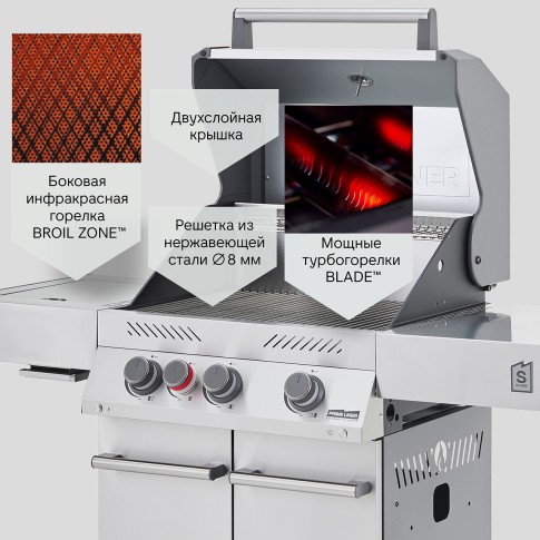 Газовый гриль PRIMELINER S3 комплектация Делюкс (Delux)