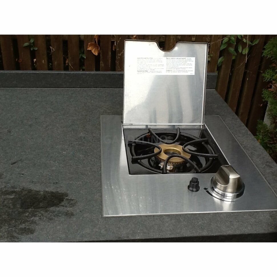 Боковая встраиваемая газовая конфорка с крышкой