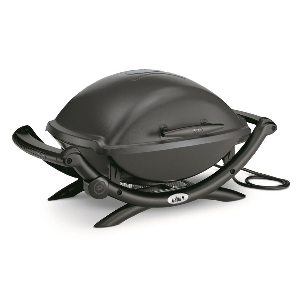Электрический гриль Weber Q 1400 без боковых столиков, тёмно-серый  