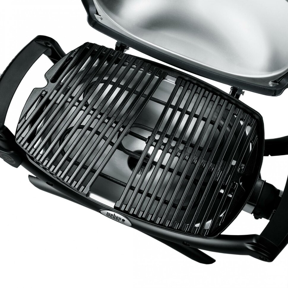 Электрический гриль Weber Q 1400 без боковых столиков, тёмно-серый  