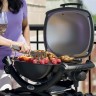 Электрический гриль Weber Q 1400 без боковых столиков, тёмно-серый  
